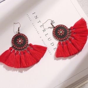 Red Tassle Earrings ❤️ NWOT